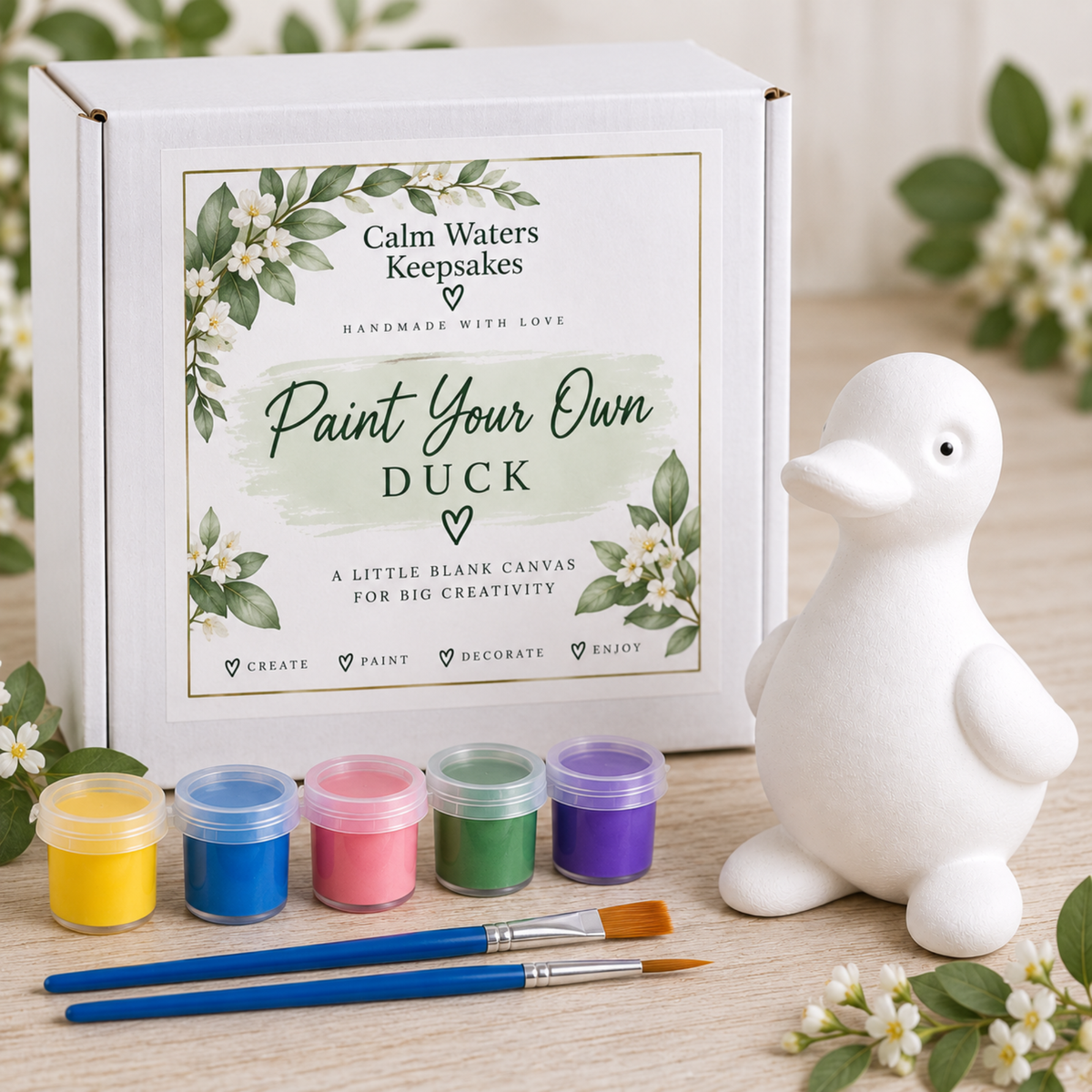 Paint Your Own Duck Kit | DIY Painting Craft Kit | Duck Ornament | Creative Craft Gift | Adult & Teen Painting Activity