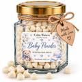Baby Powder Wax Melts, Tiny Heart Soy Wax Melts in Glass Gift Jar, Highly Scented Handmade Home Fragrance Gift