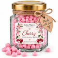 Cherry Wax Melts, Tiny Heart Soy Wax Melts in Glass Gift Jar, Highly Scented Handmade Home Fragrance Gift