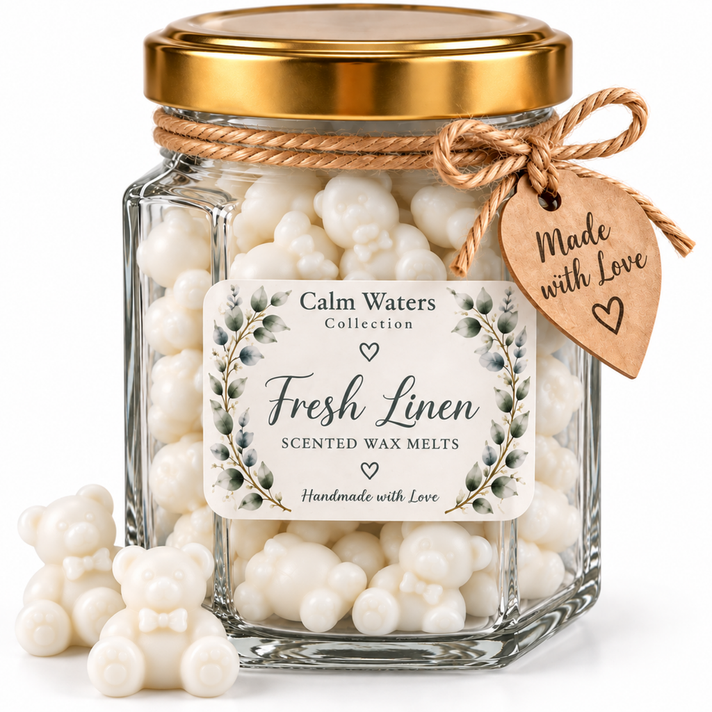 Teddy Bear Wax Melts in Glass Jar | Approx 125g Soy Wax Melts | 6 Fragrances | Handmade Scented Wax Melt Gift