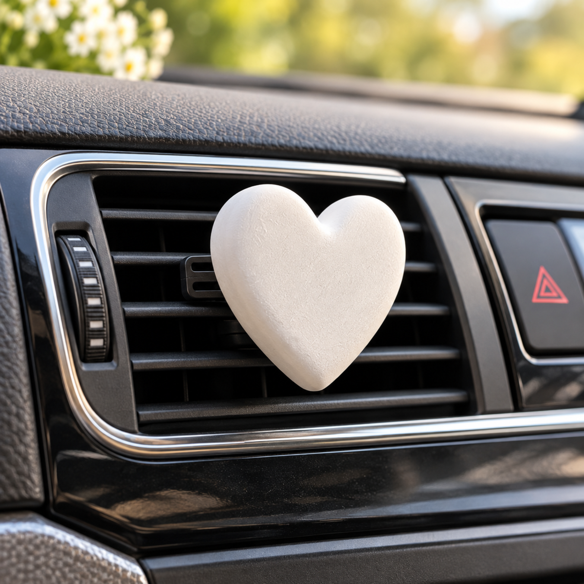 Set of 2 Aroma Stone Car Air Fresheners, Heart Car Diffusers, Fragrance Spray & Adhesive Pads Included, Handmade Car Gift