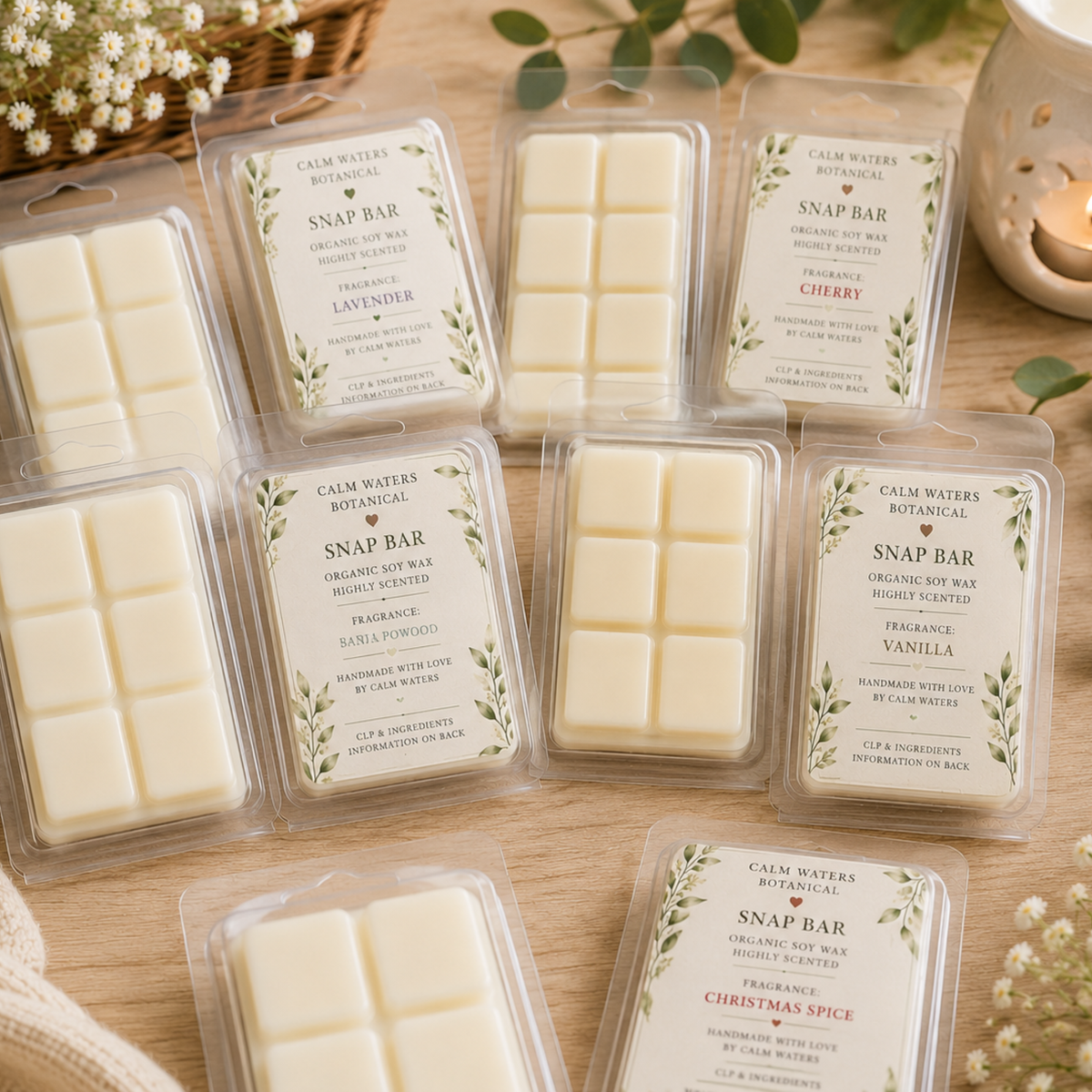 Soy Wax Melts Snap Bar – Highly Scented Wax Melts – 16 Fragrances – Handmade Home Fragrance Gift