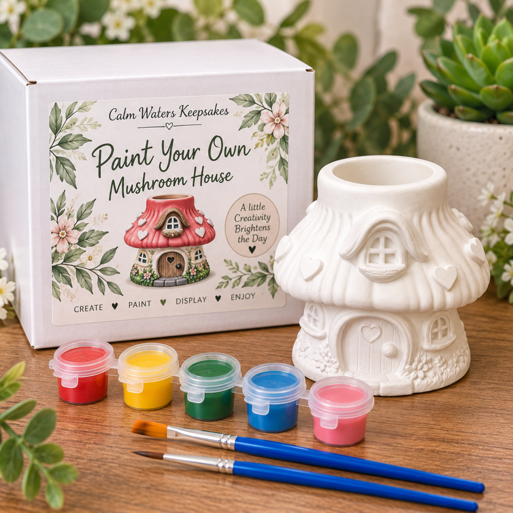 Paint Your Own Mushroom House Kit | Fairy House Craft Kit | DIY Painting Set
