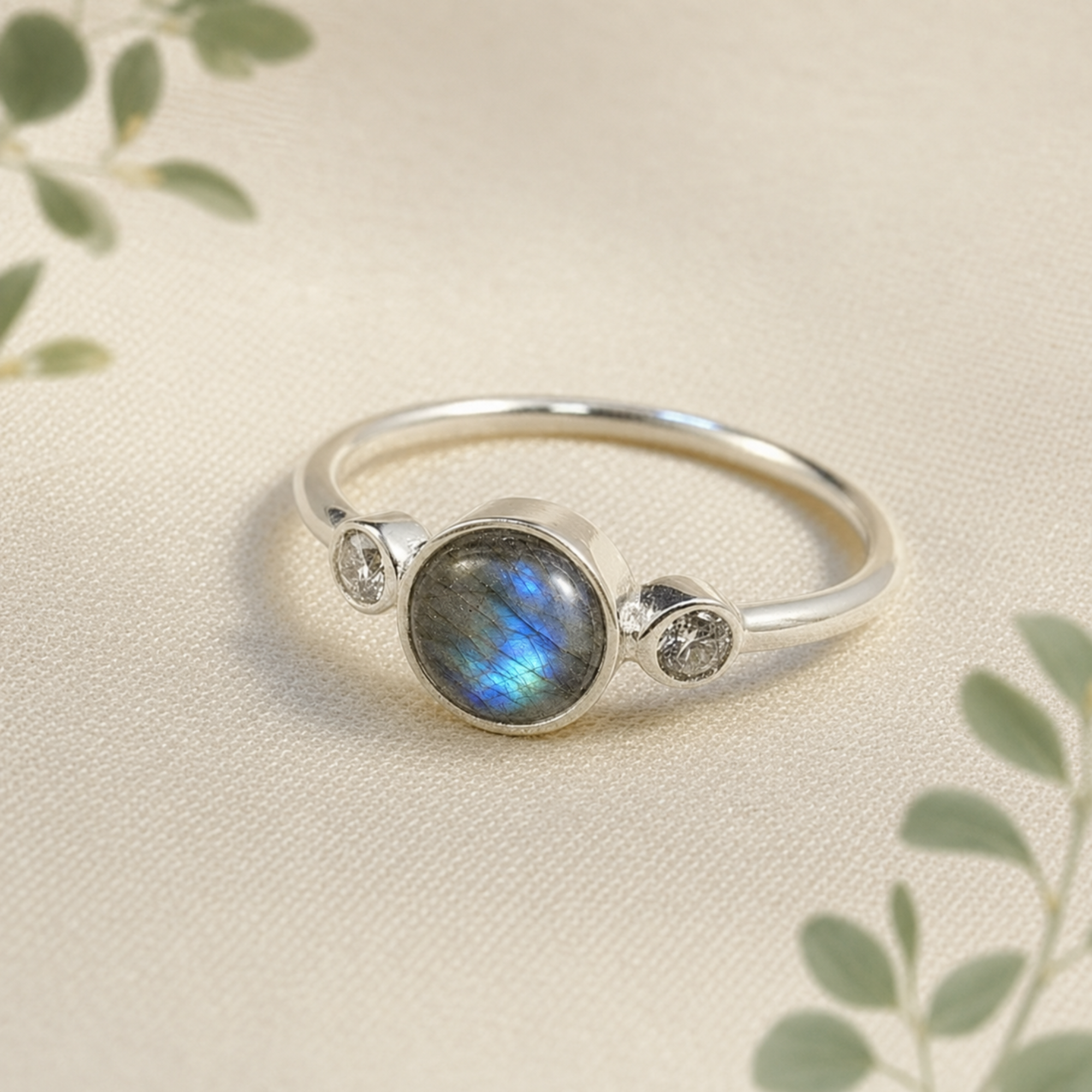 Natural Gemstone Sterling Silver Ring – Choice of Stone, Sizes L–S