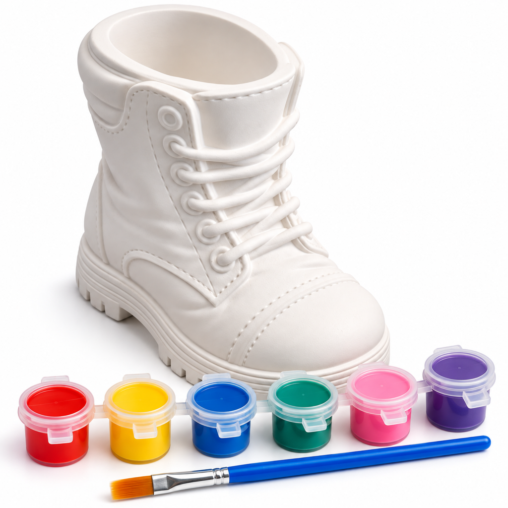 Paint Your Own Boot Kit | DIY Craft Kit | Boot Planter Painting Set | Creative Gift | Pottery Style Painting Kit | Craft Activity
