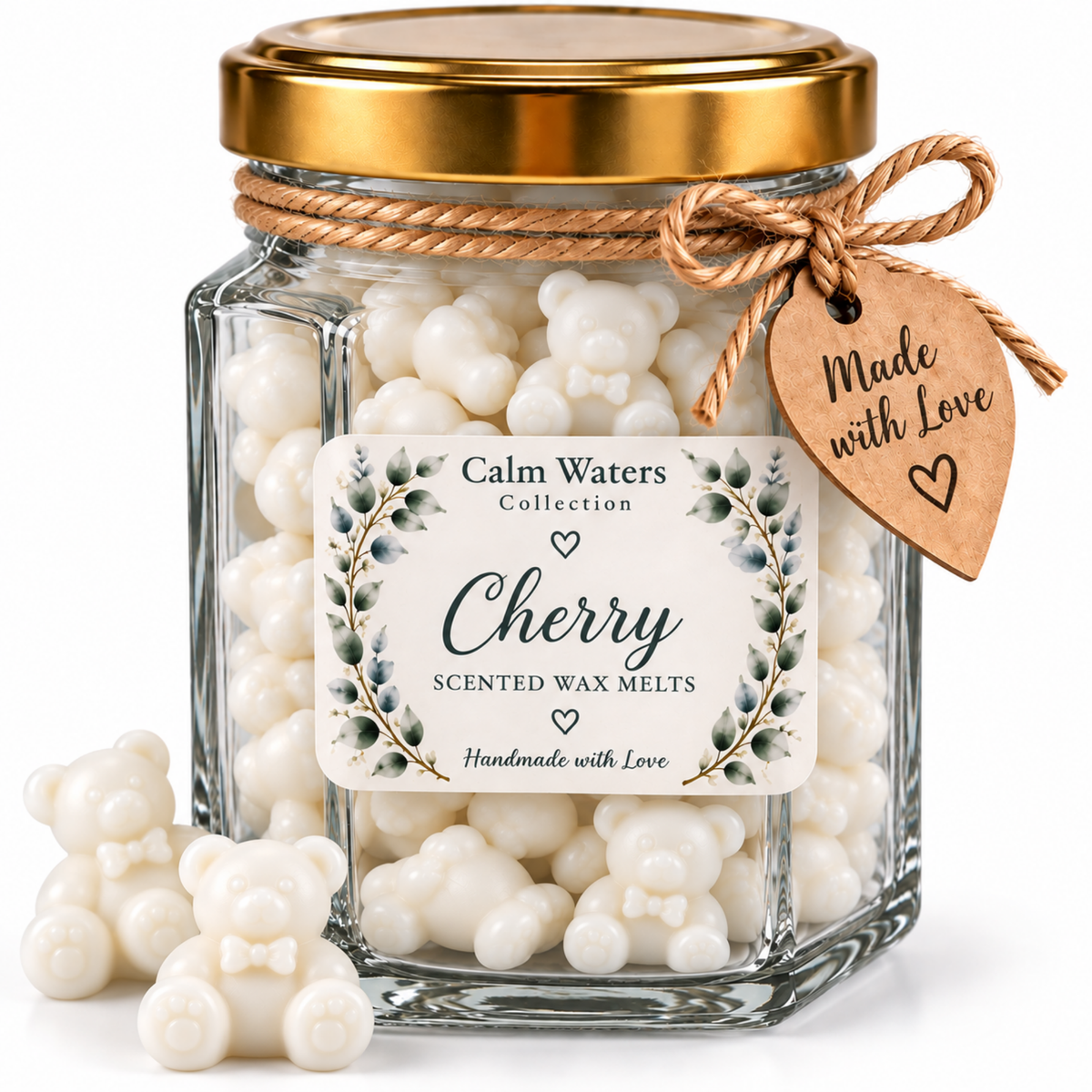 Teddy Bear Wax Melts in Glass Jar | Approx 125g Soy Wax Melts | 6 Fragrances | Handmade Scented Wax Melt Gift