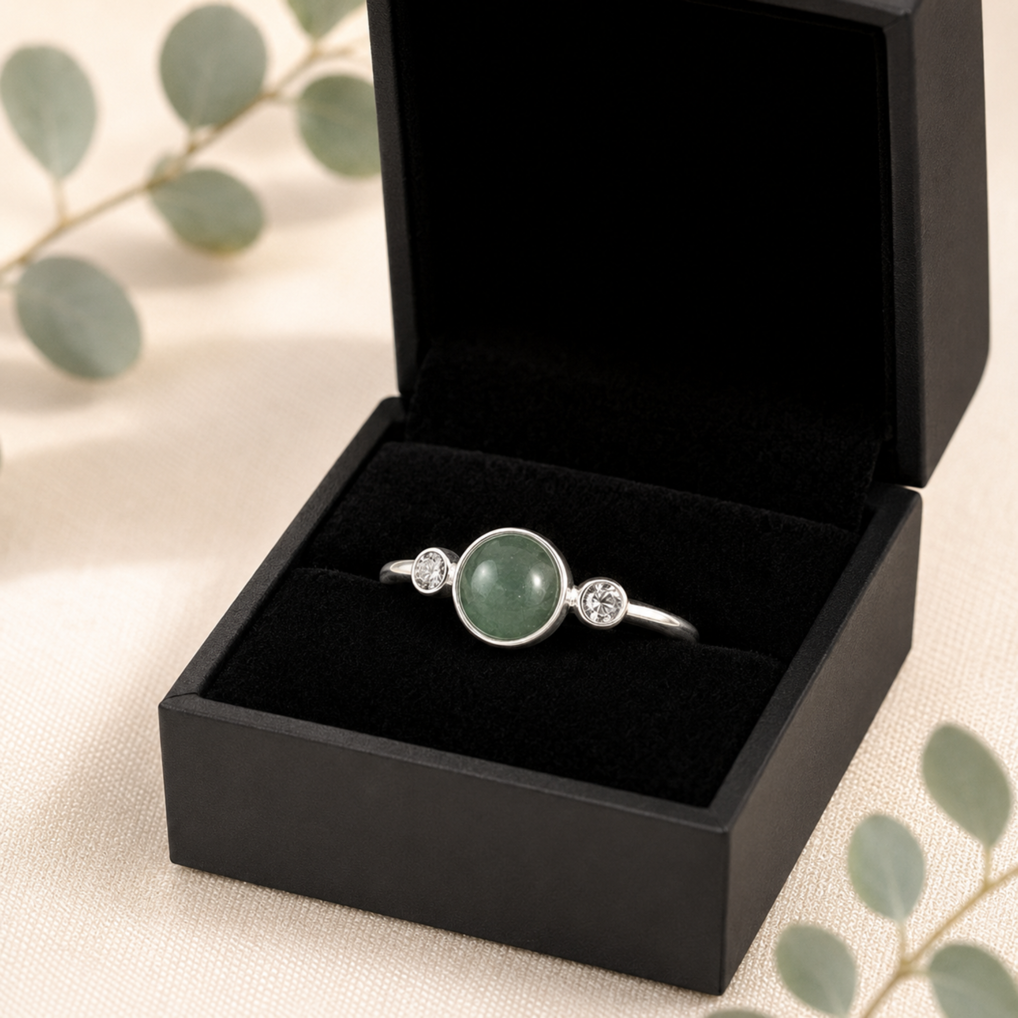 Natural Gemstone Sterling Silver Ring – Choice of Stone, Sizes L–S