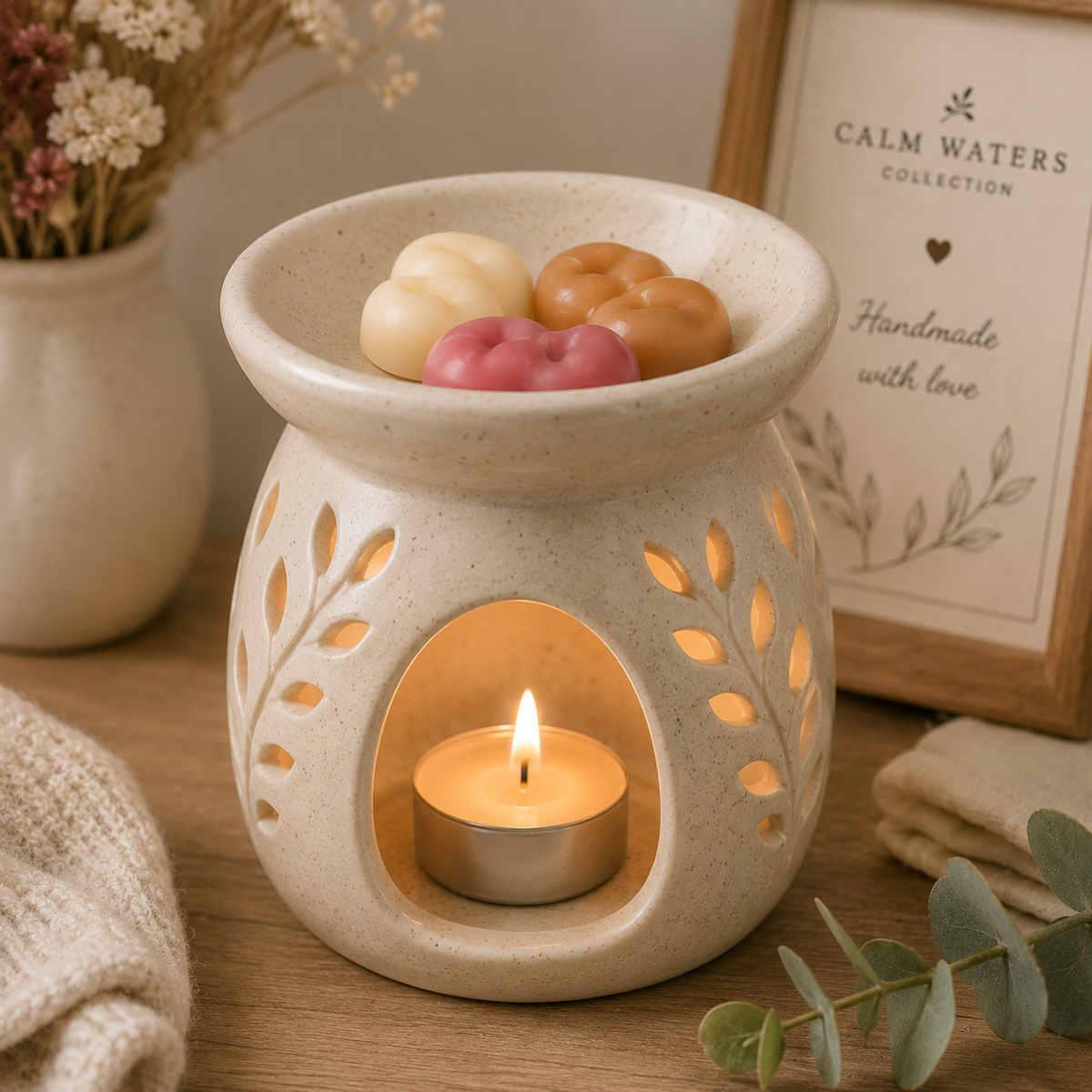 Bakery Scented Soy Wax Melts Gift Box – Vanilla, Cinnamon Roll, Lemon Drizzle Cake & Raspberry Cheesecake – 100 Mini Melts
