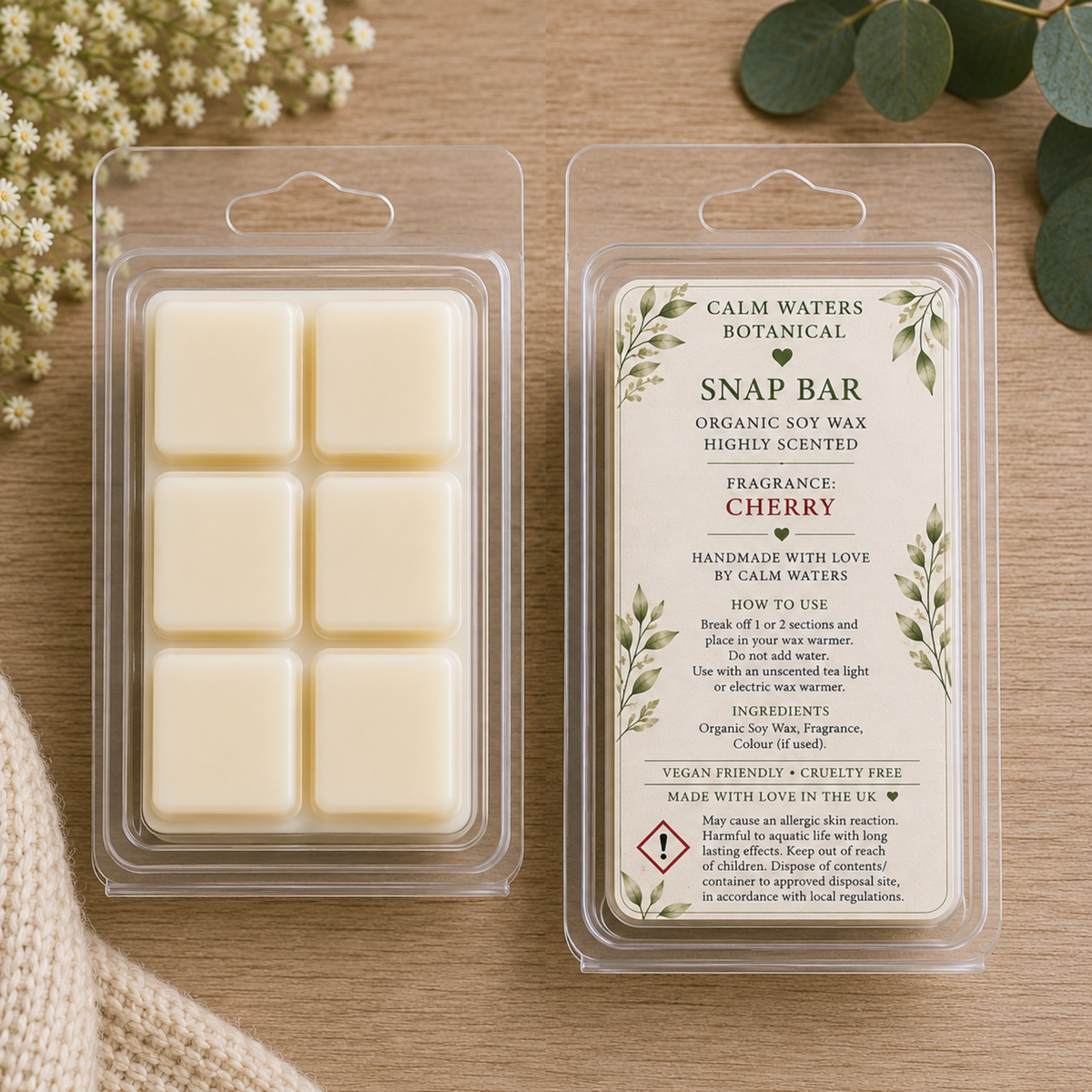 Soy Wax Melts Snap Bar – Highly Scented Wax Melts – 16 Fragrances – Handmade Home Fragrance Gift