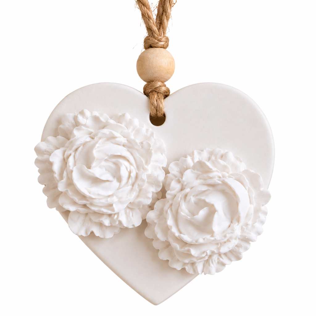 Personalised Wedding Favours – Handmade Floral Heart Aroma Stones