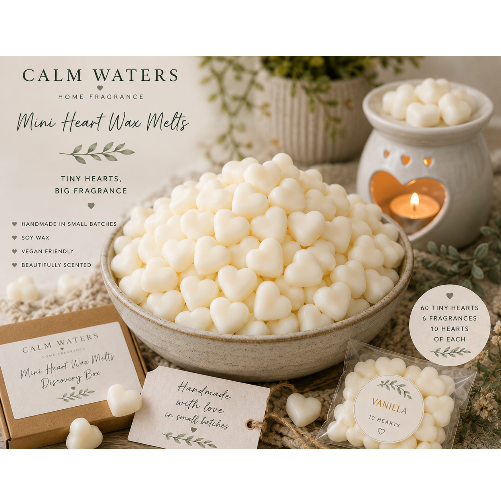 100g Soy Wax Melts Gift Box – Handmade Scented Mini Wax Melts – Vegan Home Fragrance Gift