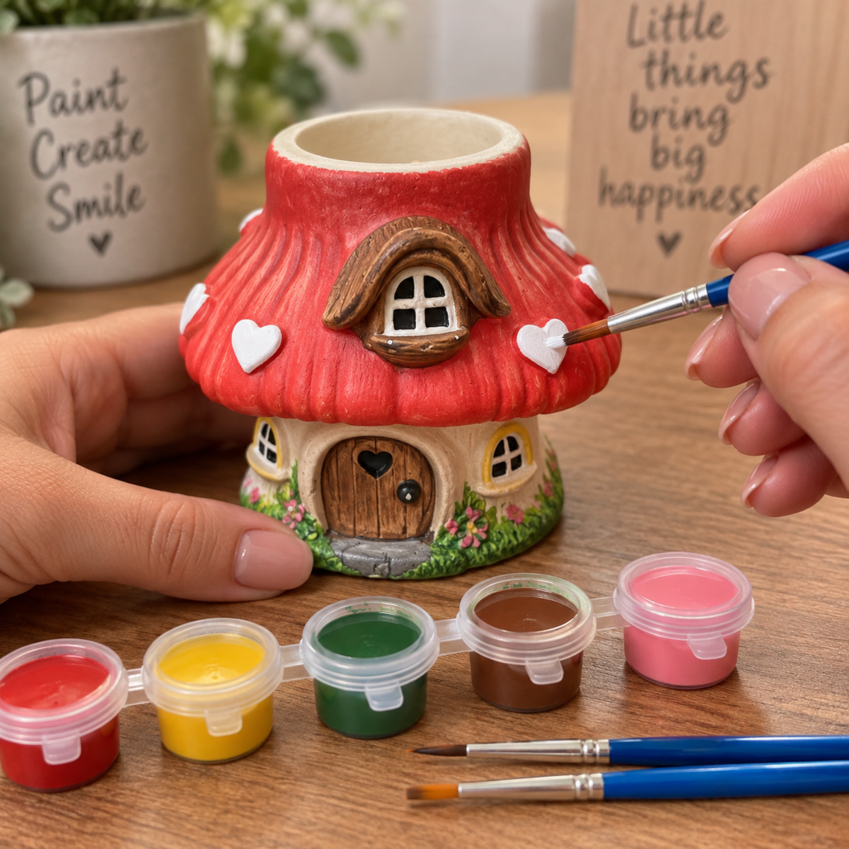 Paint Your Own Mushroom House Kit | Fairy House Craft Kit | DIY Painting Set