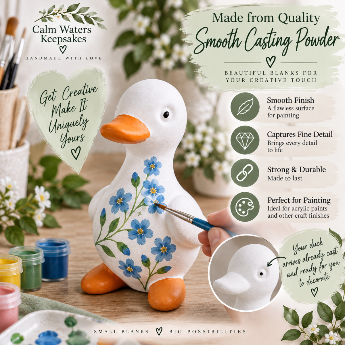 Paint Your Own Duck Kit | DIY Painting Craft Kit | Duck Ornament | Creative Craft Gift | Adult & Teen Painting Activity