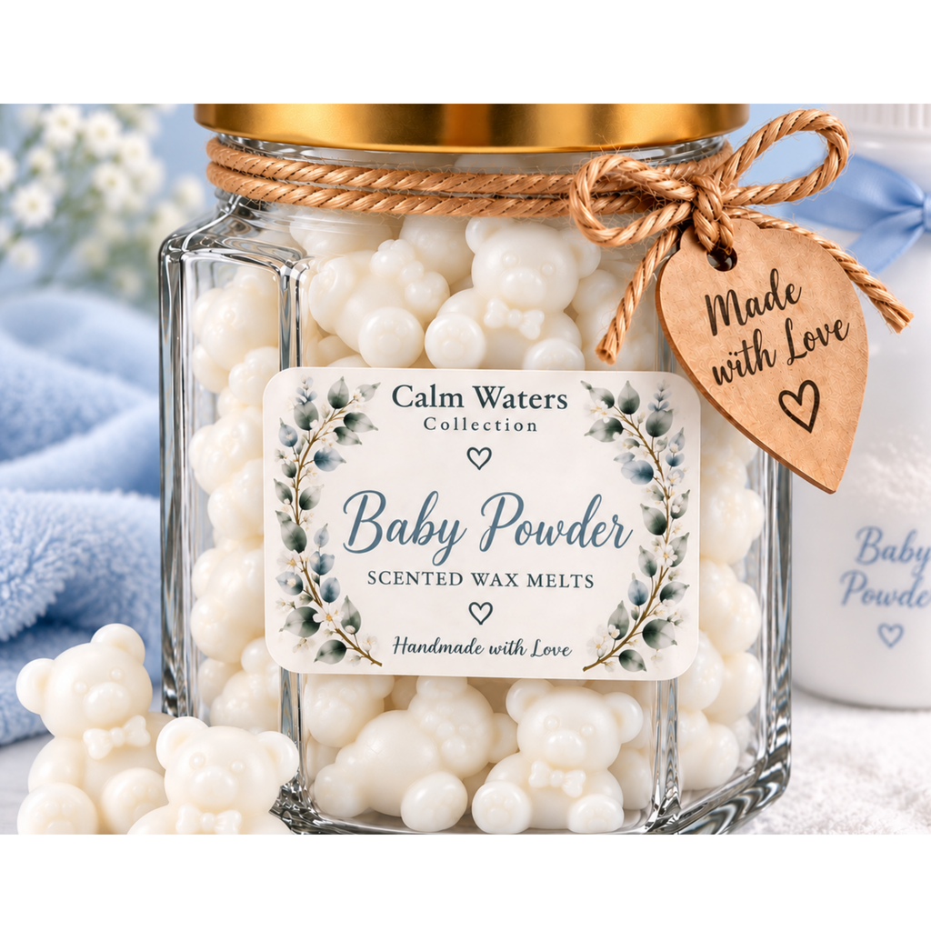 Teddy Bear Wax Melts in Glass Jar | Approx 125g Soy Wax Melts | 6 Fragrances | Handmade Scented Wax Melt Gift