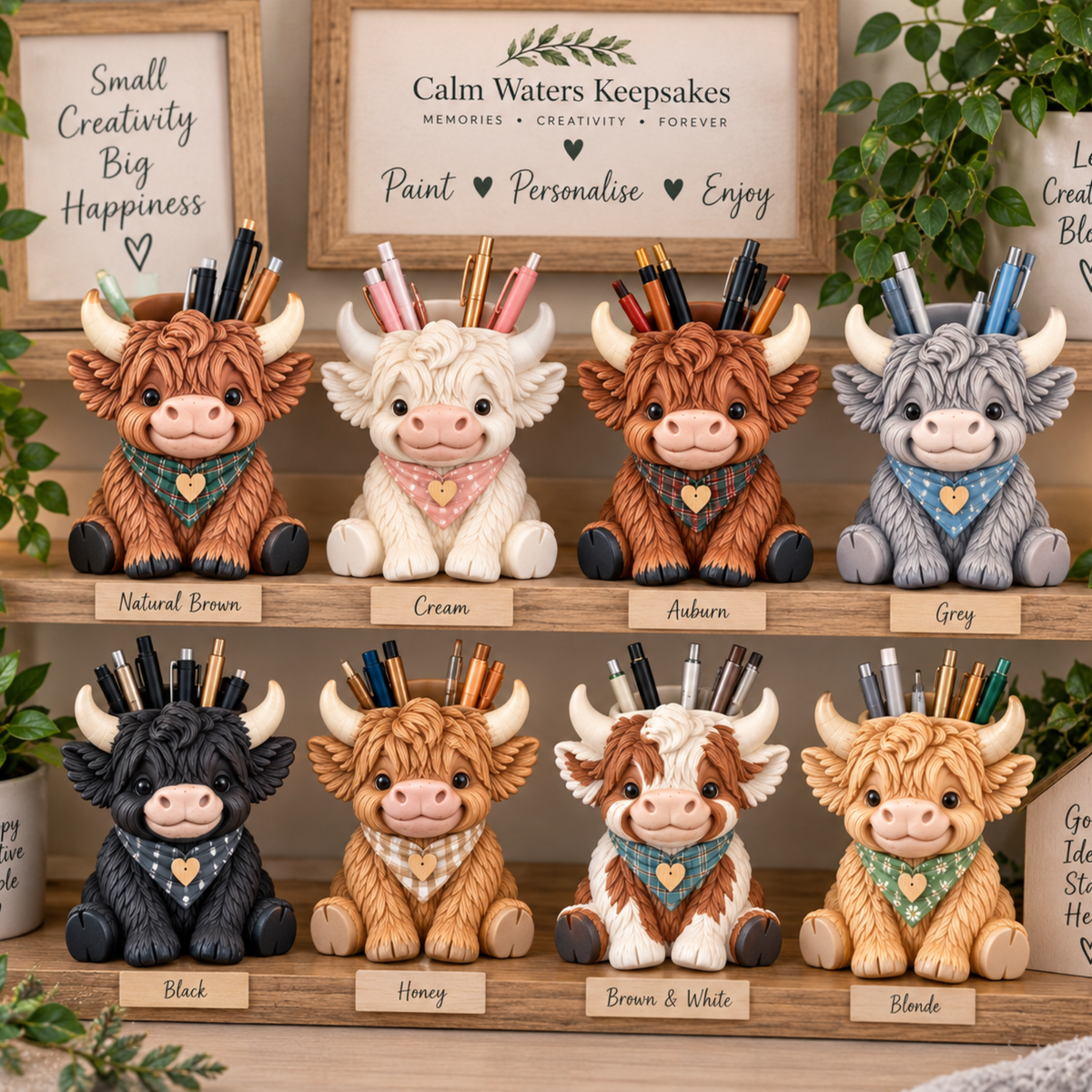 Paint Your Own Highland Cow Pot Kit | DIY Painting Craft Kit | Highland Cow Planter | Creative Gift | Adult Craft Kit