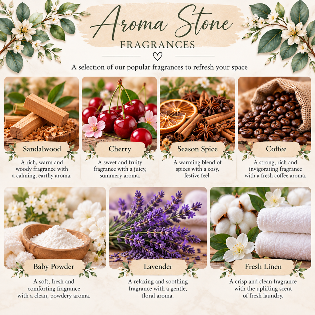 Handmade Botanical Aroma Stone with Fragrance Spray – Hanging Wardrobe Freshener – Sandalwood, Cherry, Lavender & More – 2.3 x 2 Inches (Copy) (Copy)