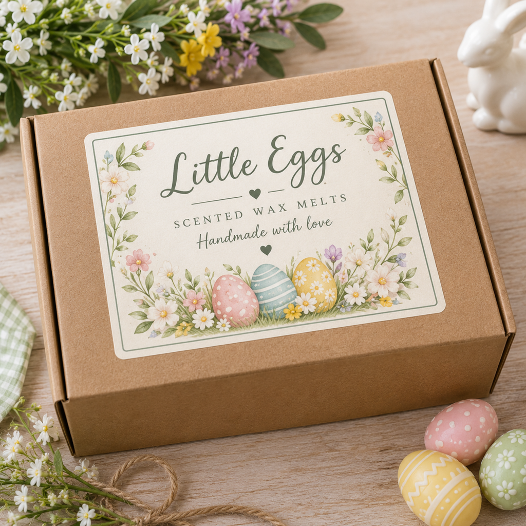 Little Egg Wax Melts Gift Box, Handmade Soy Wax Melts, Scented Home Fragrance, Botanical Wax Melt Gift for Her