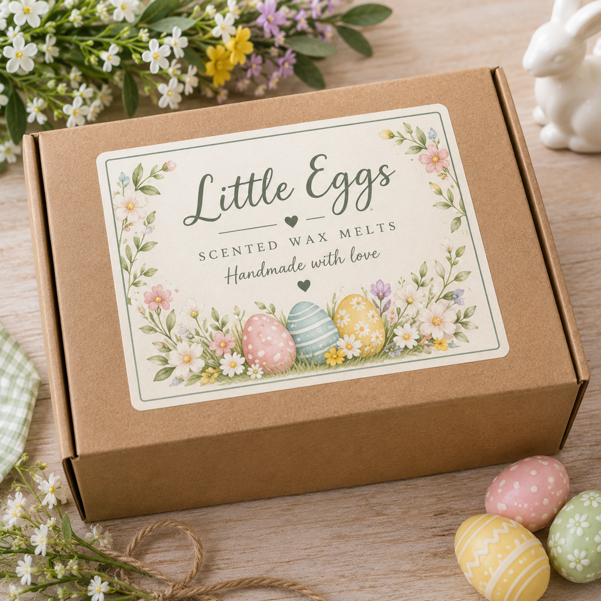 Little Egg Wax Melts Gift Box, Handmade Soy Wax Melts, Scented Home Fragrance, Botanical Wax Melt Gift for Her