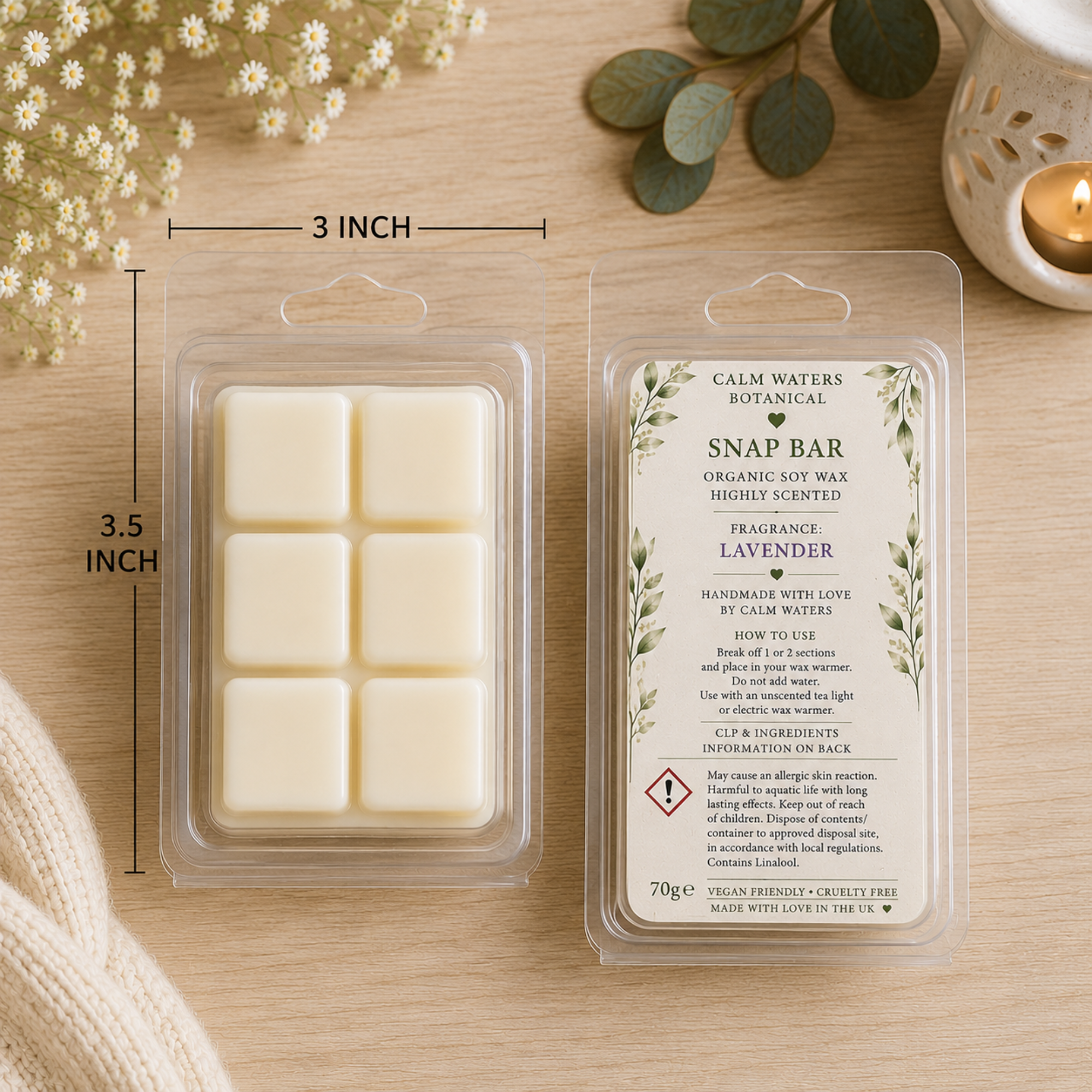 Soy Wax Melts Snap Bar – Highly Scented Wax Melts – 16 Fragrances – Handmade Home Fragrance Gift