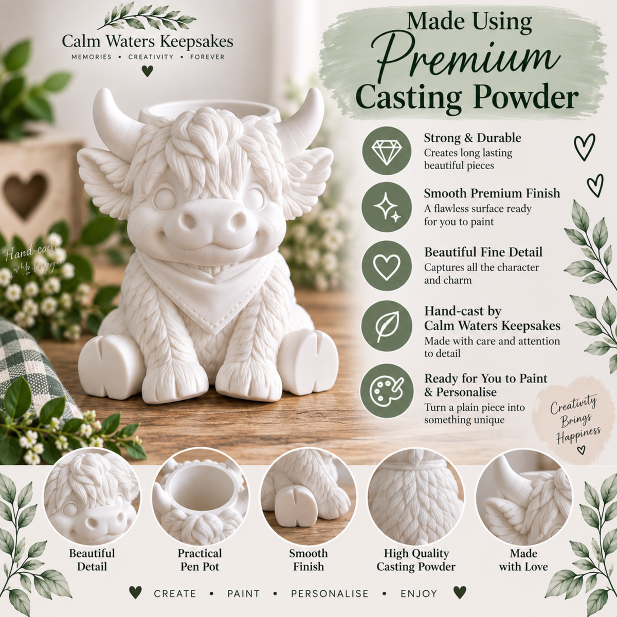 Paint Your Own Highland Cow Pot Kit | DIY Painting Craft Kit | Highland Cow Planter | Creative Gift | Adult Craft Kit