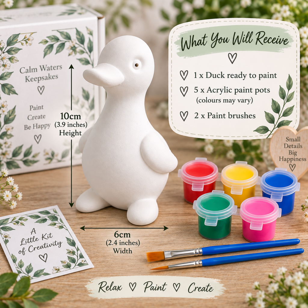 Paint Your Own Duck Kit | DIY Painting Craft Kit | Duck Ornament | Creative Craft Gift | Adult & Teen Painting Activity