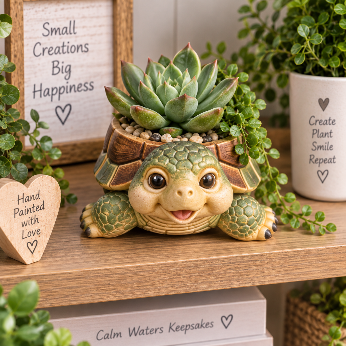 Paint Your Own Tortoise Planter Kit | Hand Cast DIY Painting Kit | Succulent Pot |