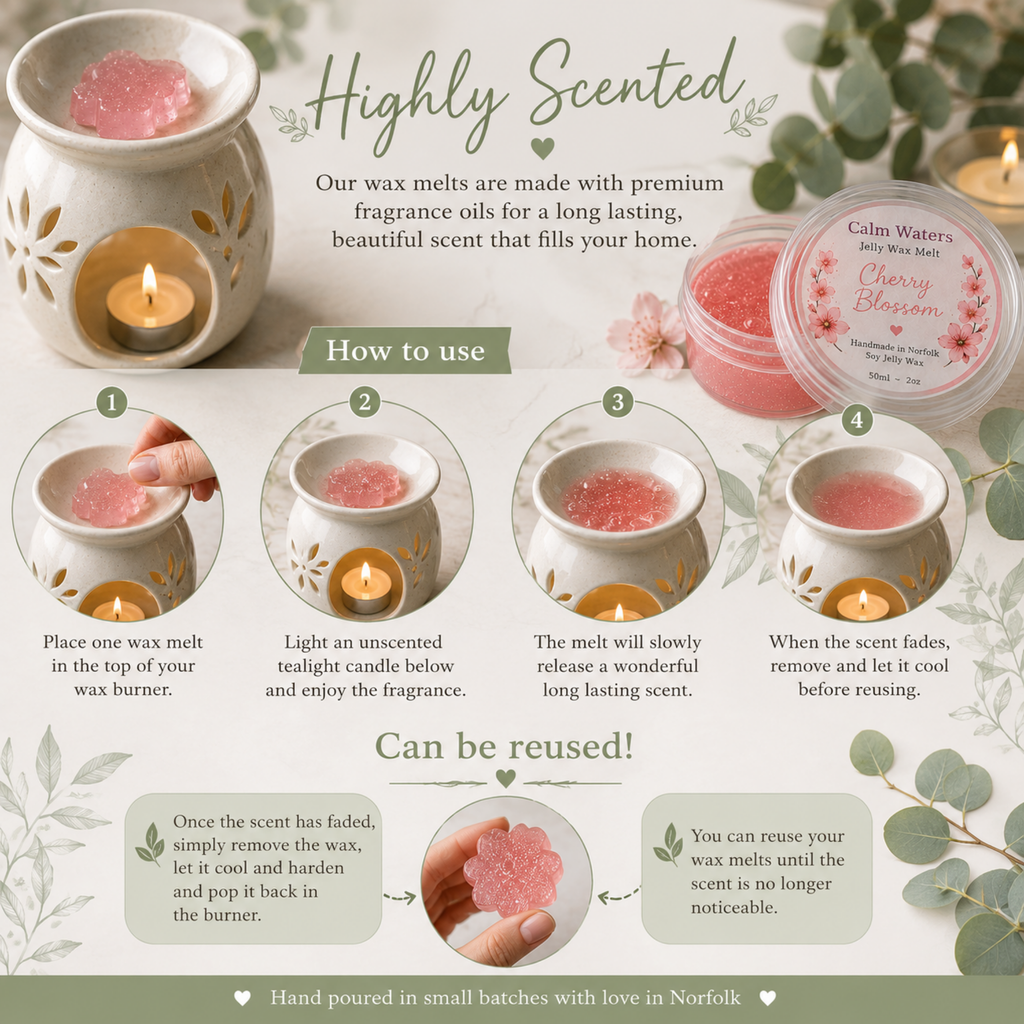 Highly Scented Jelly Wax Melt Pot – Reusable Gel Wax Melt – Choice of Fragrance – Handmade Home Fragrance