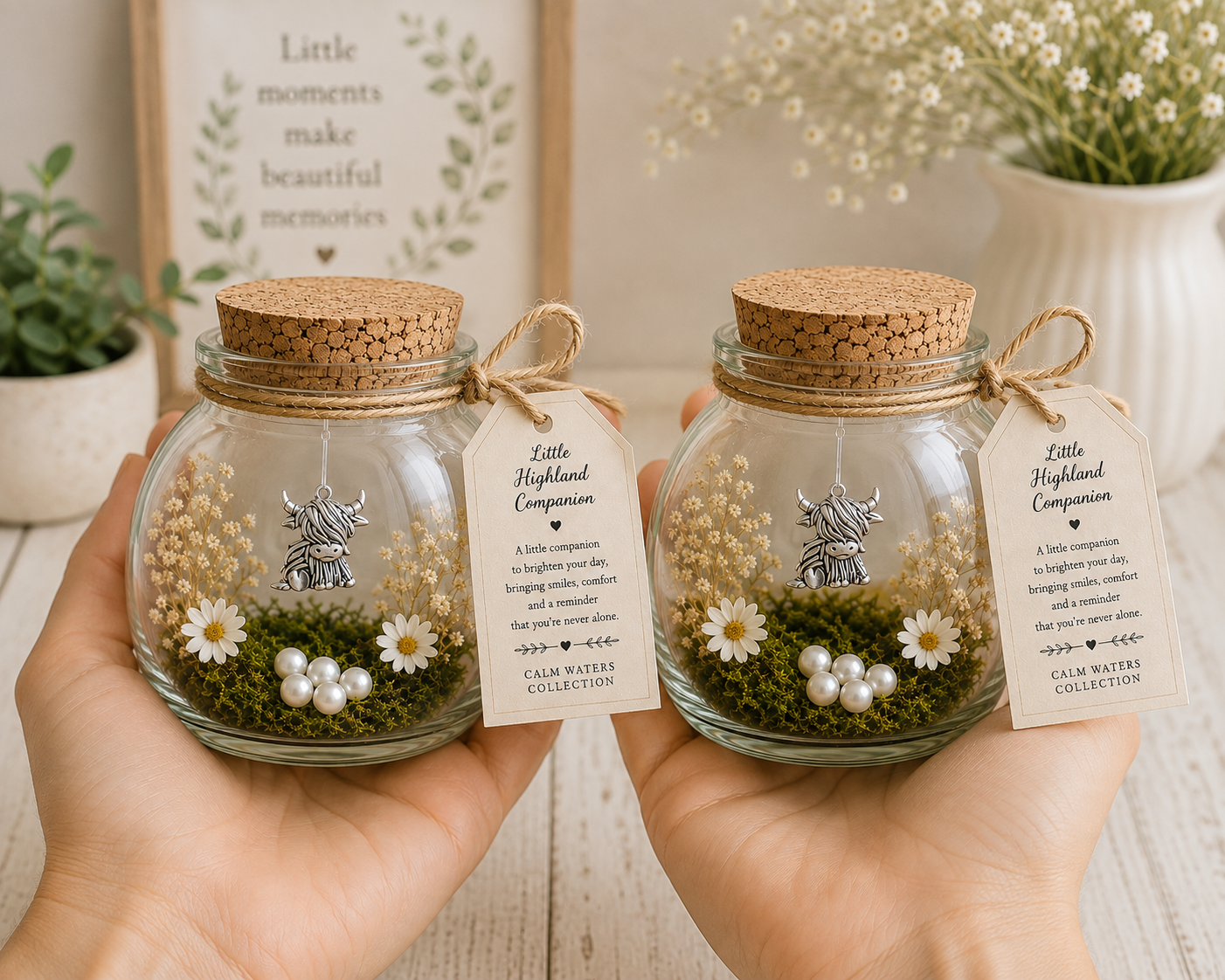 Little Highland Companion Jar | Highland Cow Gift | Friendship Gift | Thinking of You Gift | Cute Keepsake Jar | Rustic Home Decor