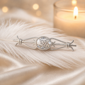 Celtic Style Brooch, Diamond Dust, Sterling Silver