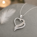 Memorial Pendant – Sterling Silver with CZ Stones – Ashes, Fur or Hair Resin Centre