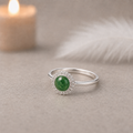 Natural Precious Gemstone Ring in Sterling Silver With Cubic Zirconia