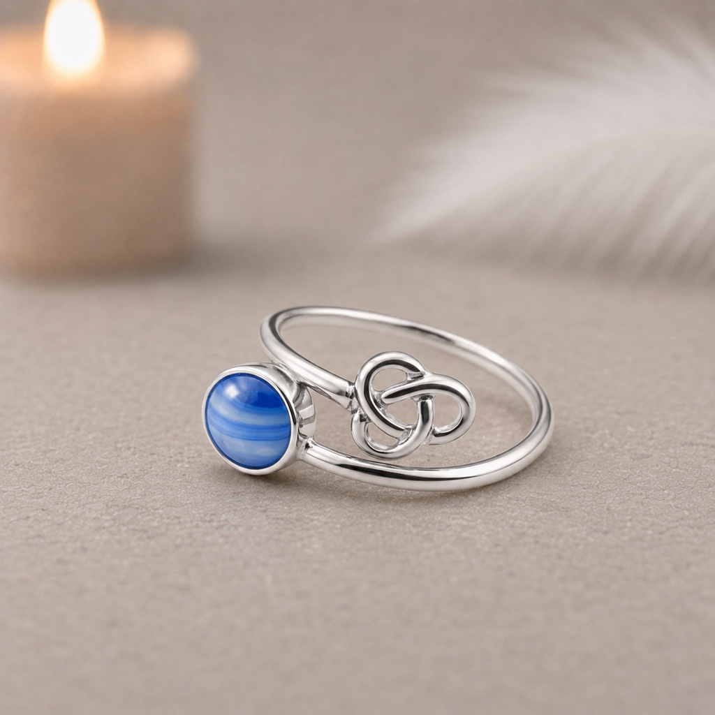 Adjustable Sterling Silver Gemstone Ring – Natural Stone Design