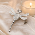 Sterling Silver Dragonfly Brooch Diamond Dust