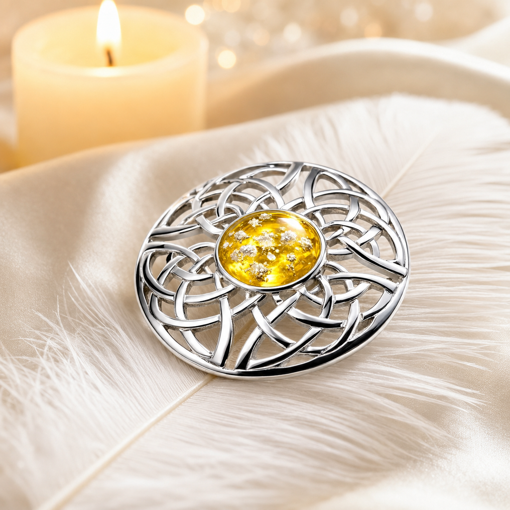 Pet Memorial Brooch Ashes Hair Fur – 30mm Sterling Silver Keepsake, Cremation Jewellery Gift