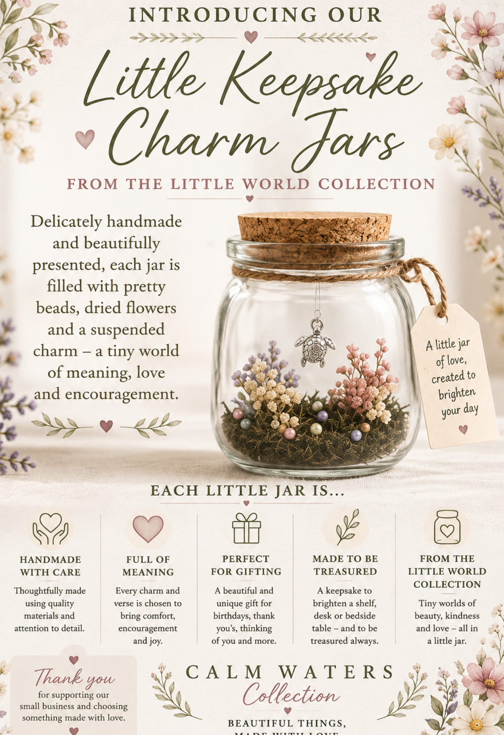 Teddy Bear Keepsake Jar, A Little Bear Hug Gift, Thinking of You Gift, Little World With Dried Flowers