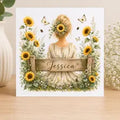 Personalised Botanical Lady Card | Custom Name, Hair Colour | Watercolour Floral Greeting (5x5 Inch)