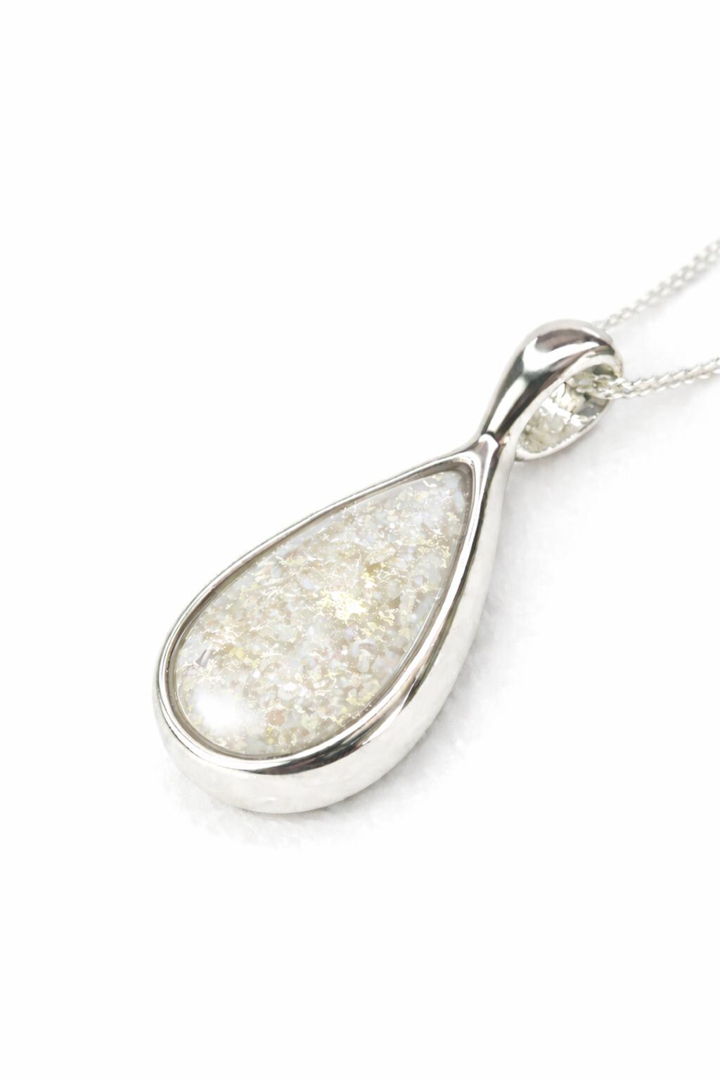 Sterling Silver Pear Shaped Pendant. Pet Ashes Keepsake Memorial