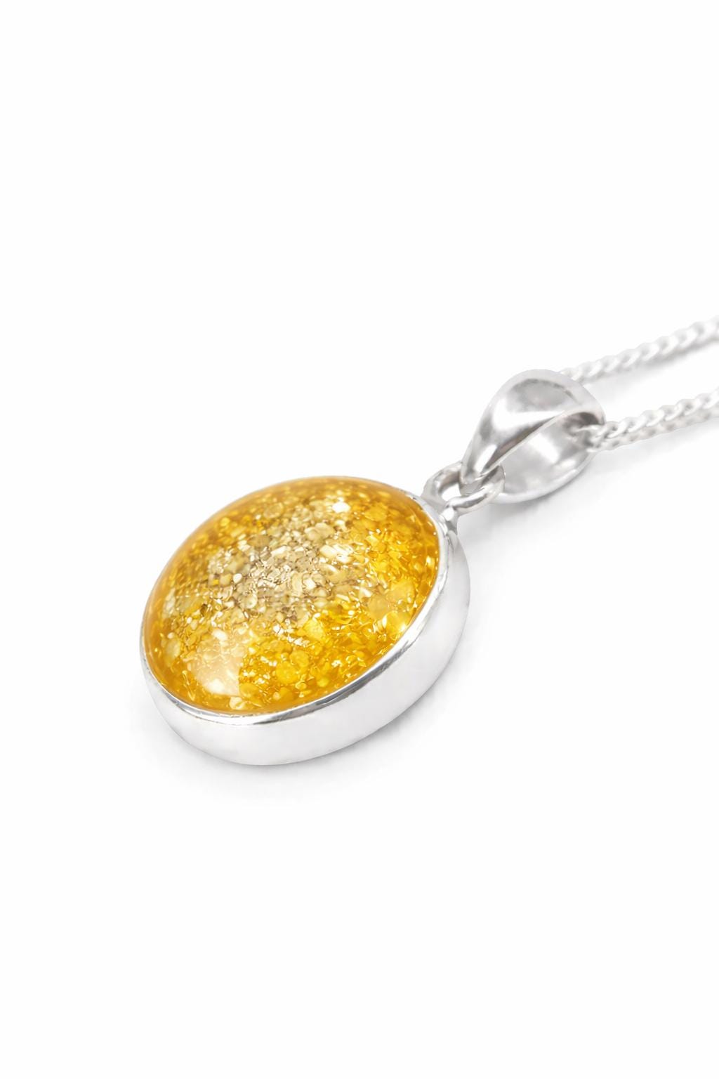 Sterling Silver Oval Shaped Pendant. Memorial, Urn, Pet Ashes Keepsake. Loving Memory Gift Cremains