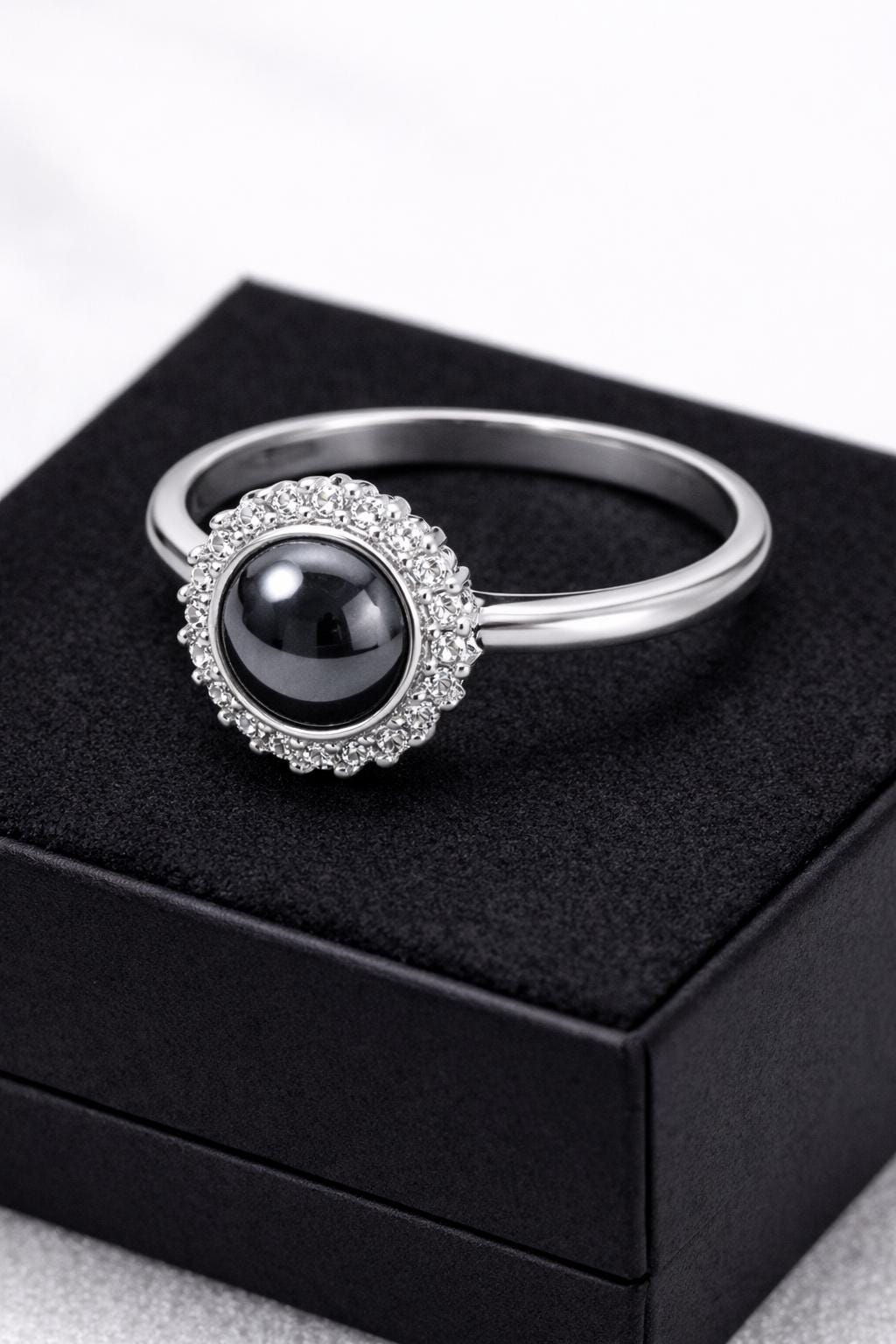 Natural Precious Gemstone Ring in Sterling Silver With Cubic Zirconia