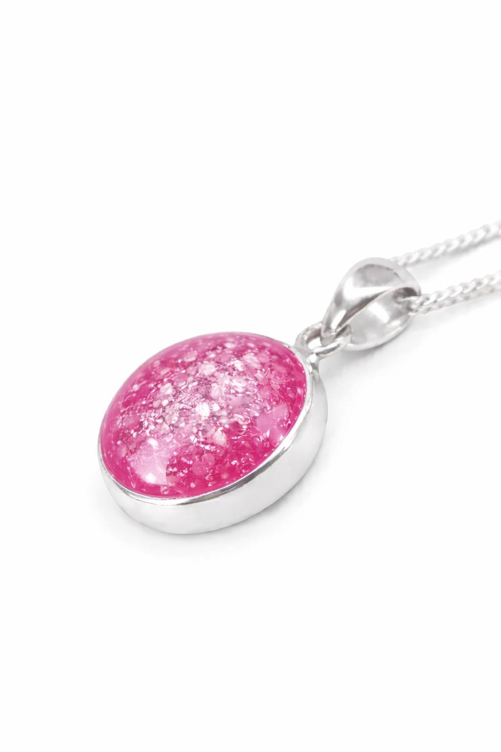 Sterling Silver Oval Shaped Pendant. Memorial, Urn, Pet Ashes Keepsake. Loving Memory Gift Cremains