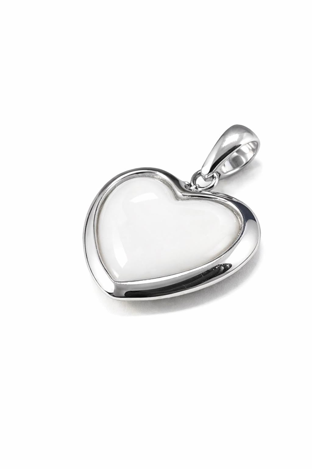 Genuine Diamond Dust Heart Pendant – Sterling Silver Sparkle Necklace, 20 x 20mm