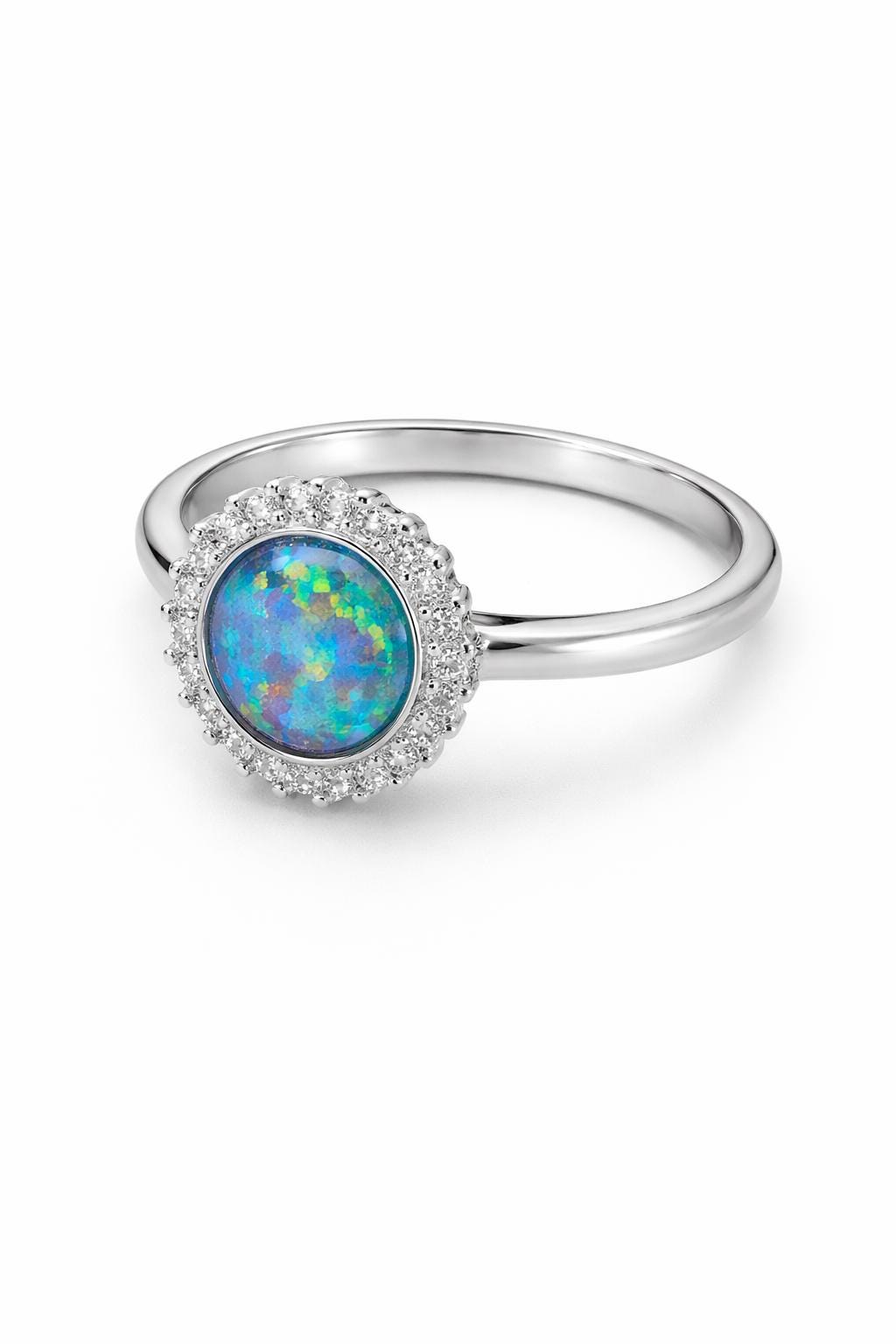 Natural Precious Gemstone Ring in Sterling Silver With Cubic Zirconia