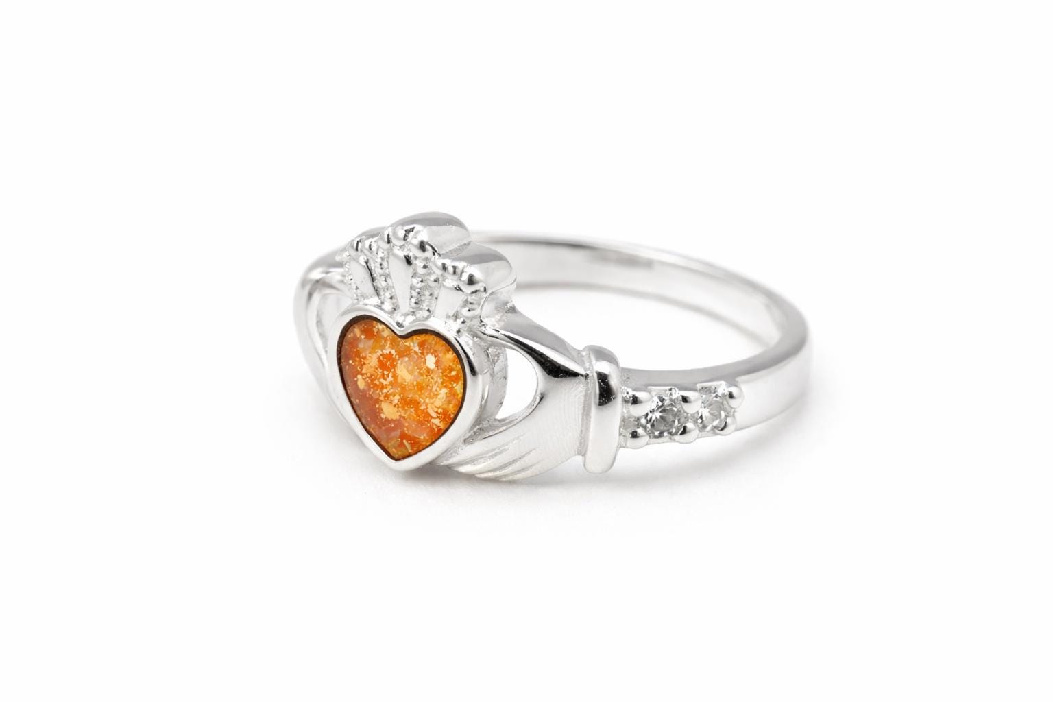 Claddagh Ring,  Memorial, Sterling Silver, Cremation Keepsake