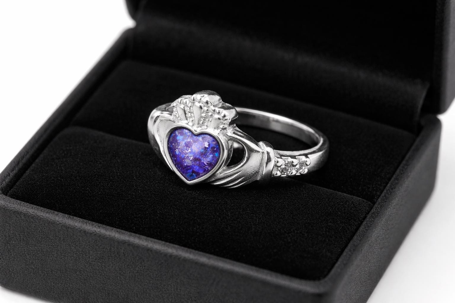 Claddagh Ring,  Memorial, Sterling Silver, Cremation Keepsake