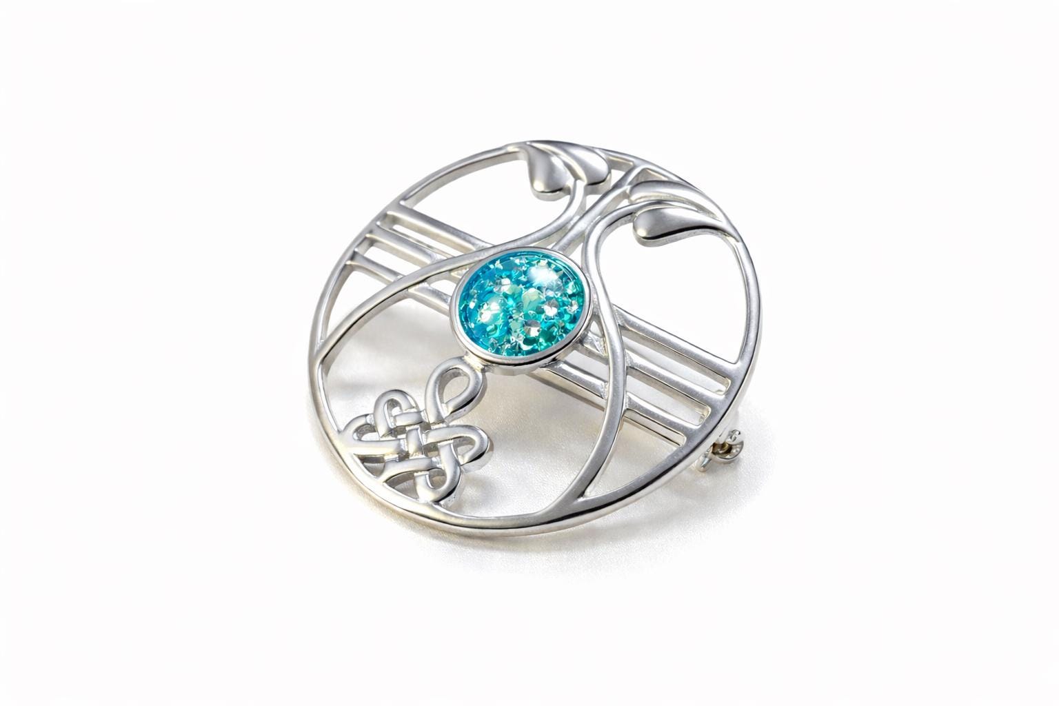 Pet Memorial Brooch Ashes Hair Fur – 30mm Sterling Silver Keepsake, Cremation Jewellery Gift