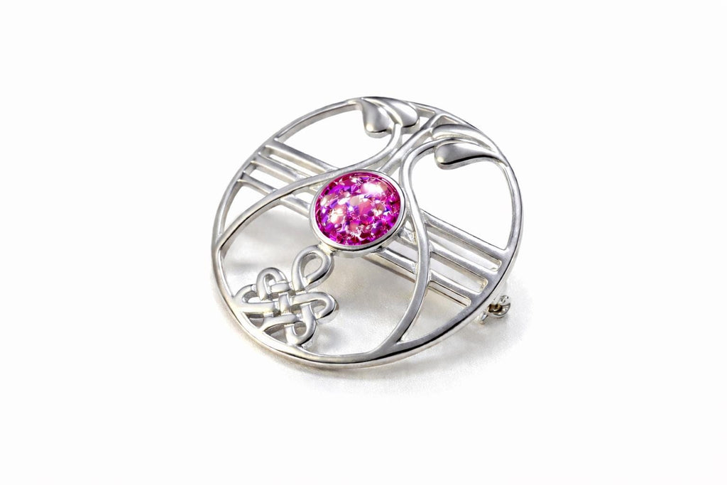 Pet Memorial Brooch Ashes Hair Fur – 30mm Sterling Silver Keepsake, Cremation Jewellery Gift
