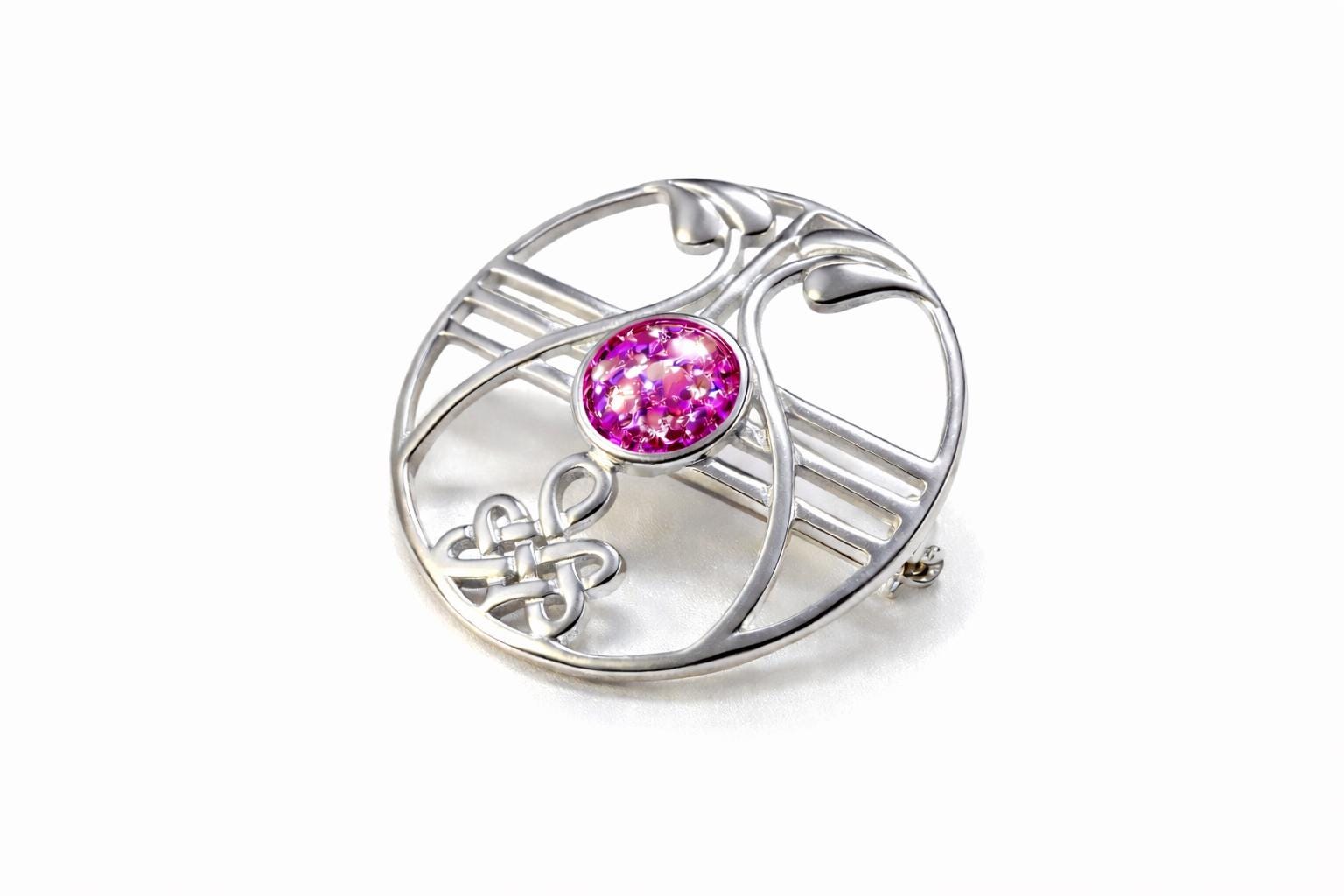 Pet Memorial Brooch Ashes Hair Fur – 30mm Sterling Silver Keepsake, Cremation Jewellery Gift