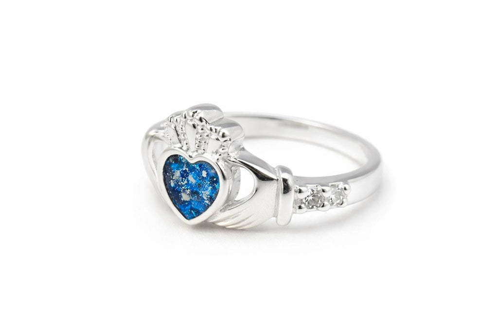 Claddagh Ring,  Memorial, Sterling Silver, Cremation Keepsake