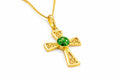 Cross. Pet Memorial Jewellery with Ashes – Handmade Cremation Keepsake Jewellery. Gold