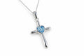 Silver Heart Cross pendant, Pet Memorial – Ashes or Fur Keepsake Necklace